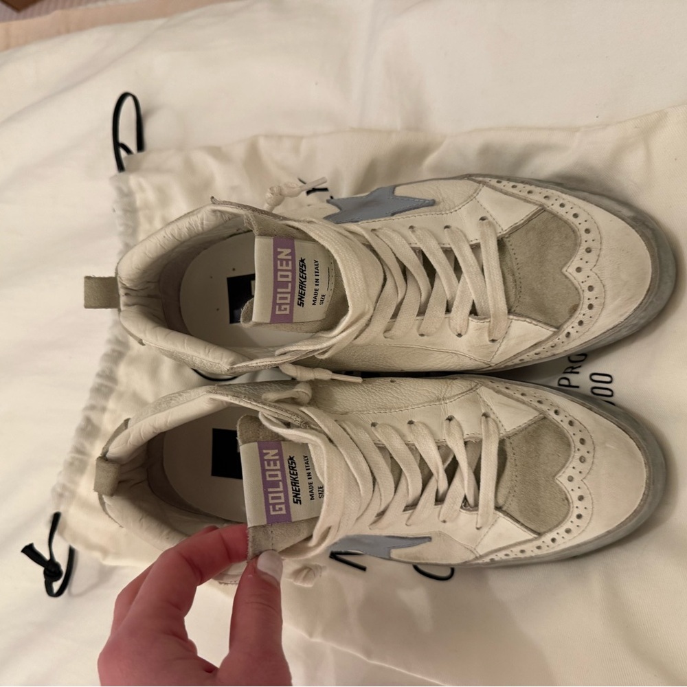Golden Goose High-Tops with Light Blue Star and Silver Details - Picture 5 of 9